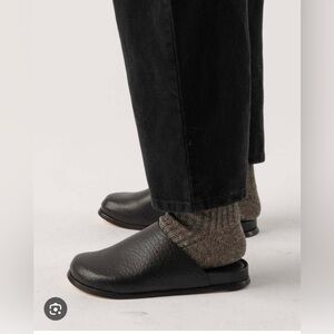 Wal & Pai Ogden Black Leather Clog